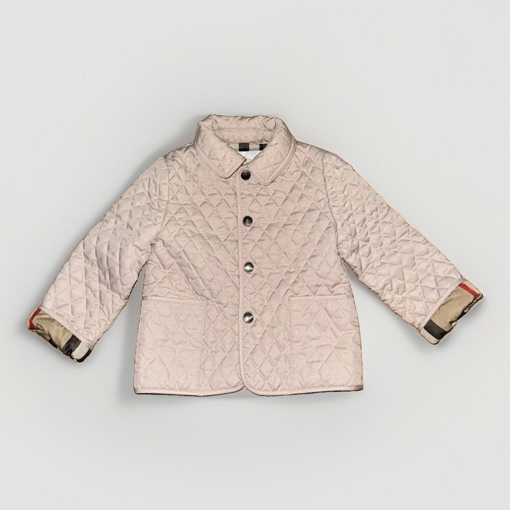 Burberry Toddler Diamond Quilted Jacket Nova Check Pink Size 18M